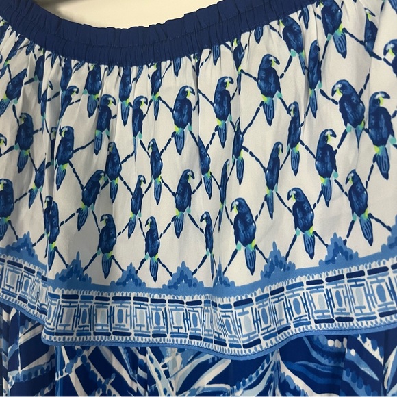 Lilly Pulitzer Alicia Maxi Dress Twilight Blue Early Riser Engineered Strapless - Picture 3 of 5